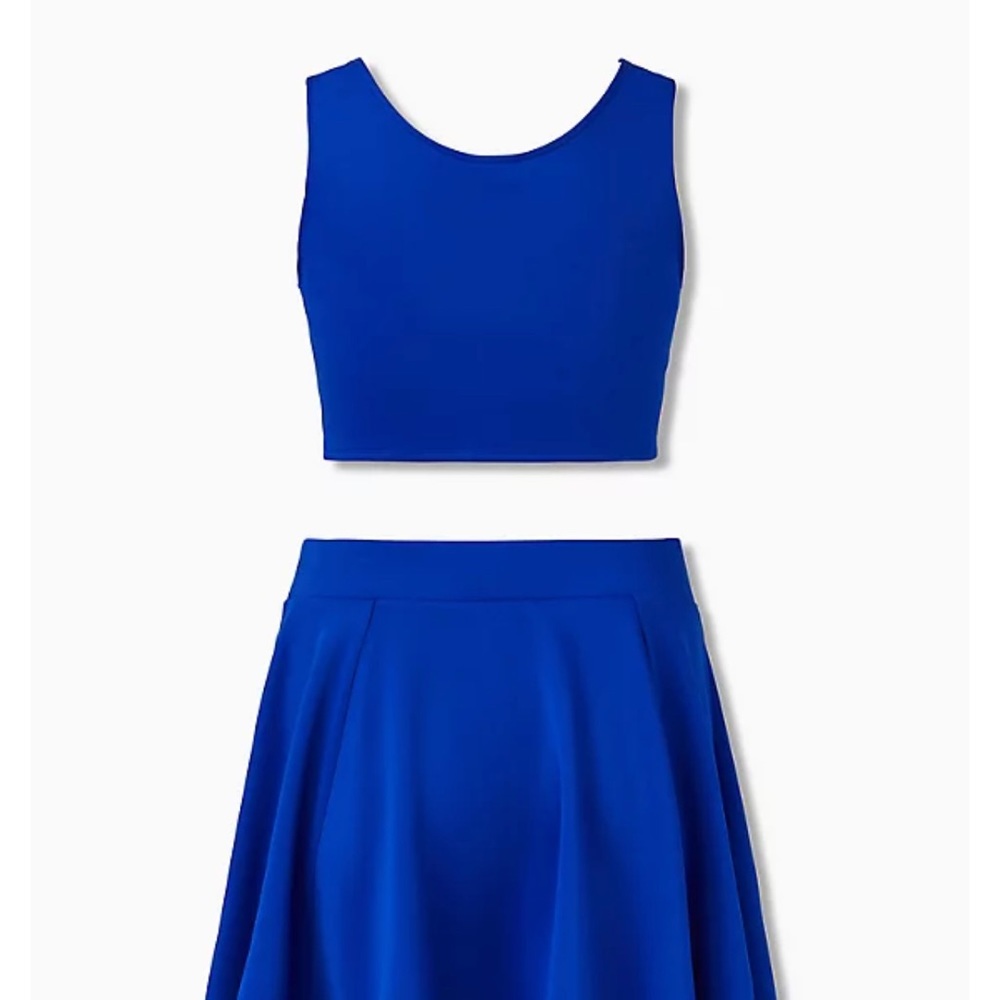 Torrid blue🦋 crop top skirt set!